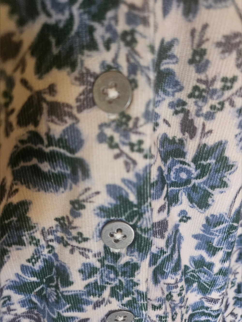 Free People CorduroyBlue and White Floral Mini Dress - Picture 4 of 17